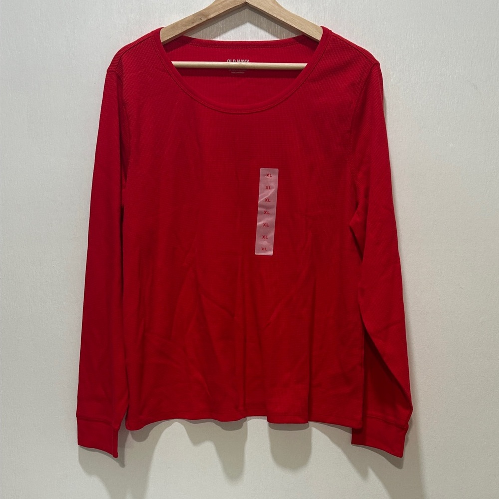 Old Navy Women’s Vibrant Red Long Sleeve Tee Sz XL New
